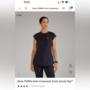 Figs formx Black Alma XL slim crew neck Performance Top